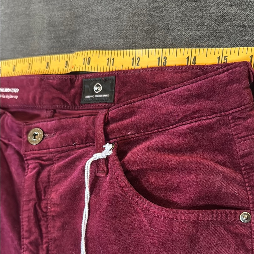 AG Adriano Goldschmied the Jodie Crop velvet pants sz 30 - Picture 6 of 14